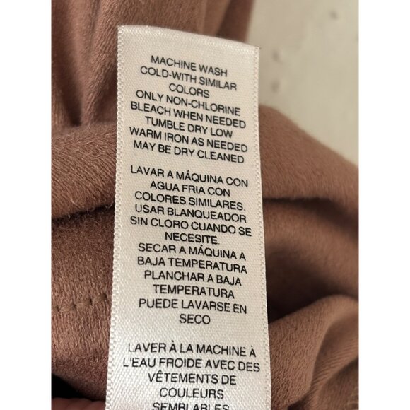 Chicos Brown Faux Suede Off-The-Shoulder Ruffled Blouse - Picture 6 of 11